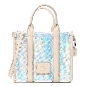 AUTHENTIC MARC JACOBS Sequin & White Leather Tote Bag